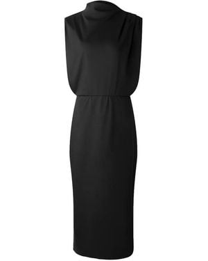Soeur Gemma Draped Midi Dress - Black
