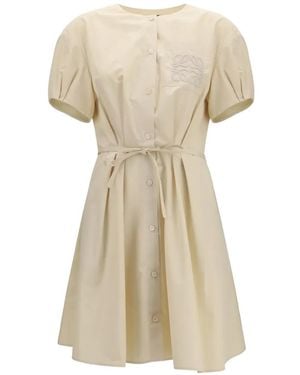 Loewe Lightweight Cotton Poplin Dress - Natural