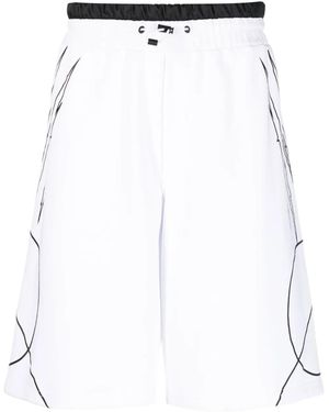 Philipp Plein Scratch Elasticated Waist Shorts - White