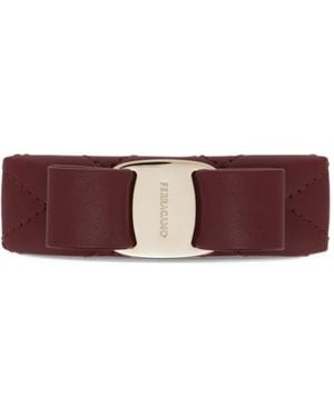 Ferragamo Vara Bow Matelassé Hair Clip - Red