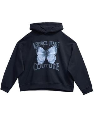 Versace Jeans Couture Cabinet De Curiosité Butterfly-Print Hoodie - Blue