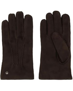 Gianni Chiarini Topstitching Leather Gloves - Black