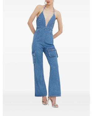 Bardot Neckholder-Jumpsuit Mit Aufgesetzten Taschen - Blau