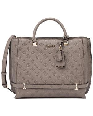Guess Logo-Embossed Tote Bag - Brown
