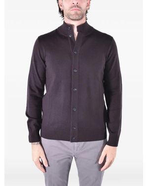 MC2 Saint Barth Savile Merino Wool Cardigan With High Collar - Blue