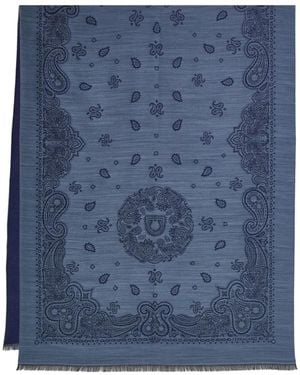Ferragamo Arabesque Print Stole - Blue
