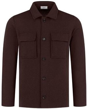 Lardini Knitted Flap-Pocket Jacket - Brown