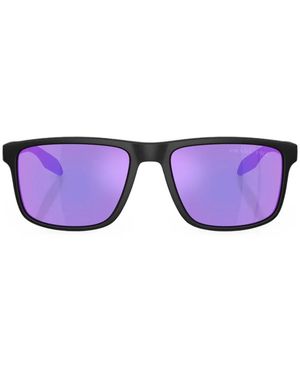 Prada Linea Rossa Rectangle-Frame Sunglasses - Purple