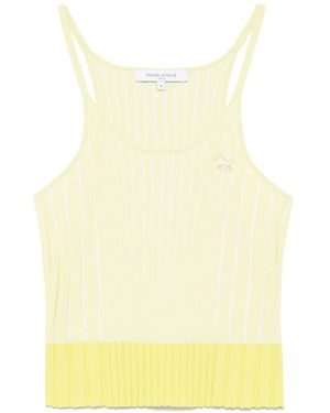 Maison Kitsuné Baby Fox-patch Ribbed Tank Top - イエロー