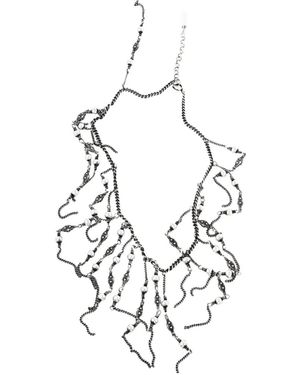 Ann Demeulemeester Beaded Multi-Chain Necklace - White