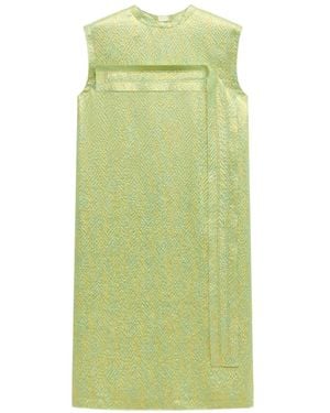 Marni Silk Cloqué Dress With Panel Detail - Green