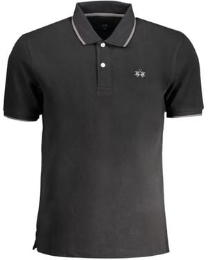 La Martina Logo-Embroidered Polo Shirt - Black