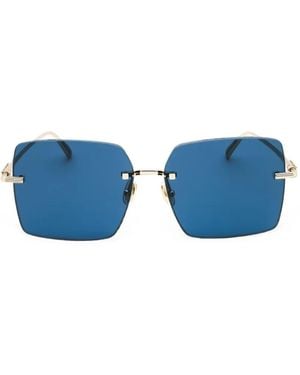 Ferragamo Eyewear Rimless Oversized Sunglasses - Blue
