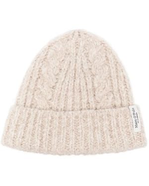 Marc O' Polo Bonnet En Maille Torsadée - Natural