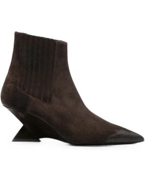 The Attico Cheope Sculptural-Wedge Ankle Boots - Black
