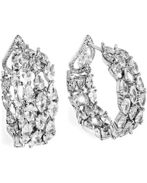 Hzmer Jewelry Pendientes De Aro Stardust Mirage - Blanco