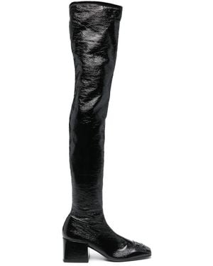 Courreges Thigh-High Boots - Black