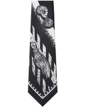 Versace Graphic-Print Tie - White