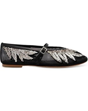 Kat Maconie Joanna Sequin-Embellished Ballet Flats - White