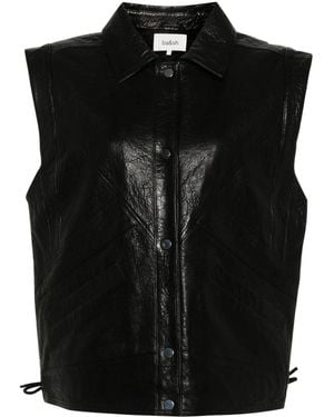 Ba&sh Gilet Bull en cuir - Noir