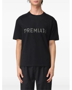 Premiata Logo-Print Graphic-Print T-Shirt - Black