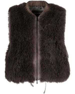 Fabiana Filippi Shearling Zip-Up Gilet - Black
