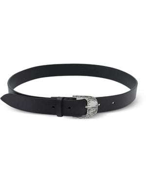 Orciani Ceinture En Cuir À Boucle Gravée - Blanc