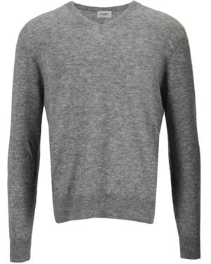 Saint Laurent V-Neck Knitwear - Grey