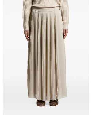 Peserico Pleated Maxi Skirt - Natural