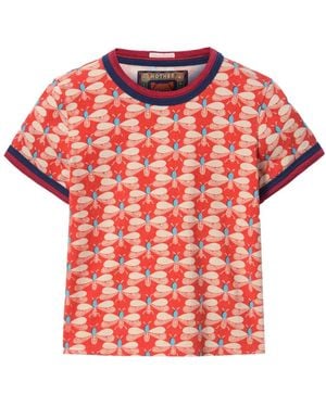 La DoubleJ X Mother T-Shirt Itty Bitty Double Binding Ringer - Red