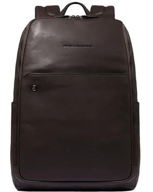 Piquadro Leather Backpack - Black
