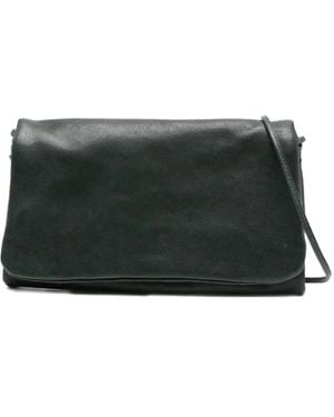 SOMMET Folded Leather Satchel Bag - Black