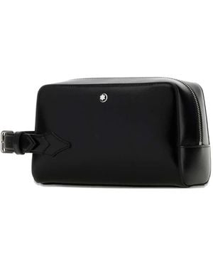Montblanc レザー トラベルポーチ - ブラック
