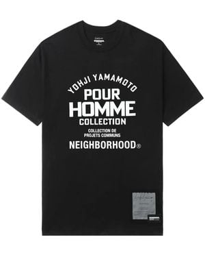 Yohji Yamamoto X Neighbourhood Slogan-Print T-Shirt - Black