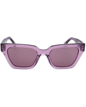 Tommy Hilfiger Geometric-Frame Logo-Plaque Sunglasses - Purple