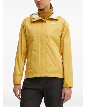 Helly Hansen Hooded Logo-Detail Jacket - Yellow