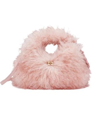 Ganni Logo-Plaque Tote Bag - Pink