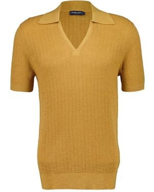 Frescobol Carioca Joaquim Ribbed V-Neck Polo Shirt - Yellow