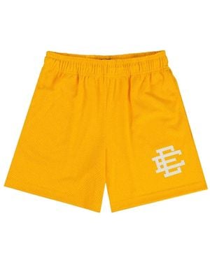 Eric Emanuel Basic Logo-Print Mesh Shorts - Yellow