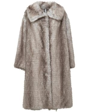 S.W.O.R.D Collared Faux-Fur Coat - Grey