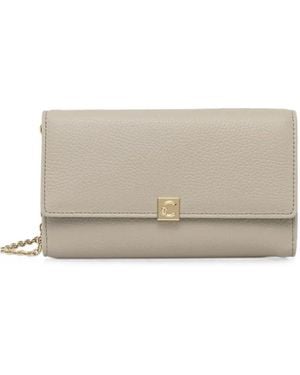 Coccinelle Logo-Plaque Chain-Strap Wallet - Grey