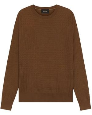 BOSS Maglione A Girocollo - Marrone