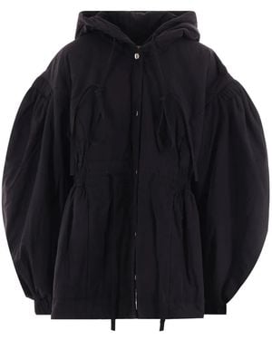 Renata Brenha Puff-Sleeve Drawstring-Waist Jacket - Blue