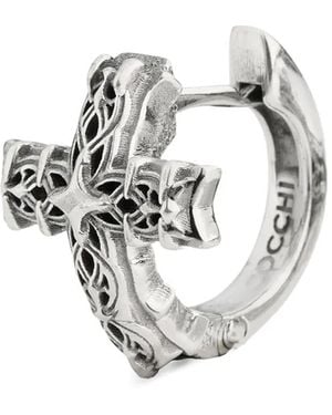 Emanuele Bicocchi Notre-Dame Cross Hoop Earrings - White