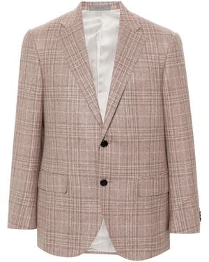 Corneliani Blazer A Quadri - Marrone