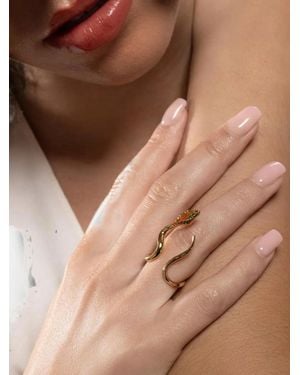 Gas Bijoux Naja Snake-Motif Ring - Brown