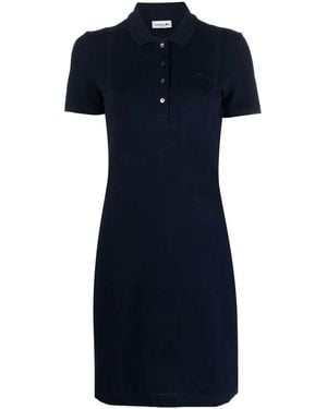 Lacoste Polo-Collar Short Sleeve Dress - Blue