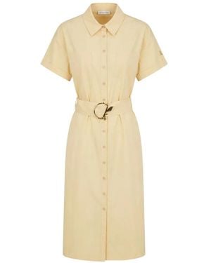 Patrizia Pepe Belted Short-Sleeve Midi Shirt Dress - White