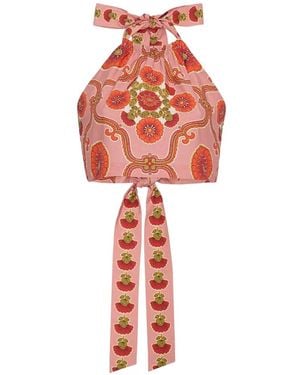 Cara Cara Dahlia Floral-Print Top - Red