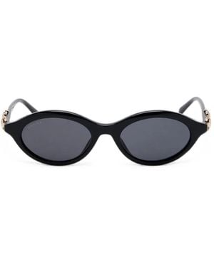 Gucci Horsebit Oval-Frame Sunglasses - Black